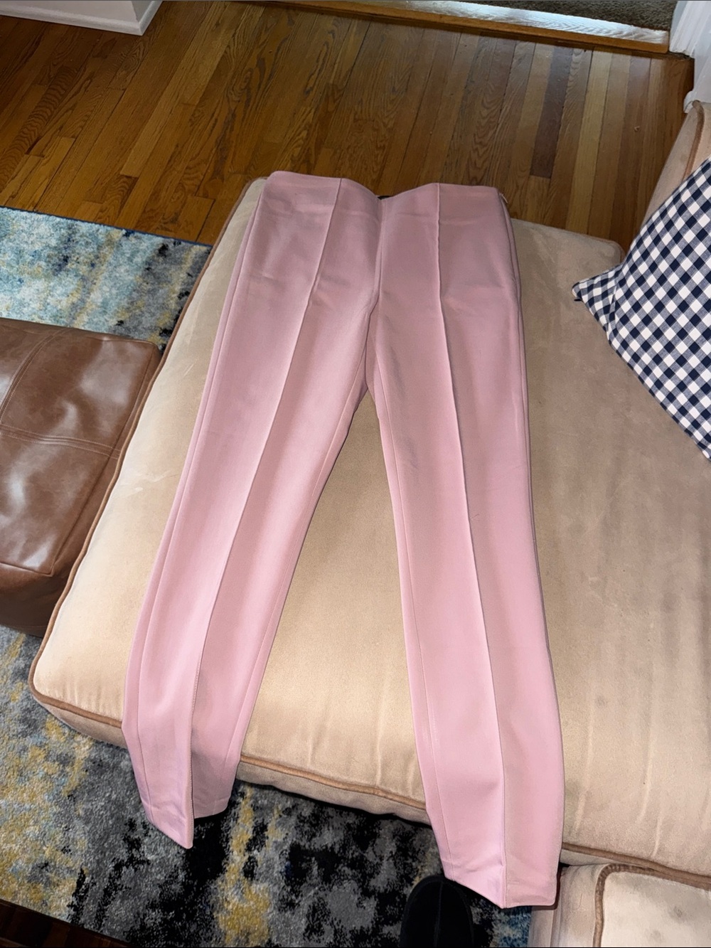 Rachel Zoe Dusty Pink High-Waist Tailored Trousers